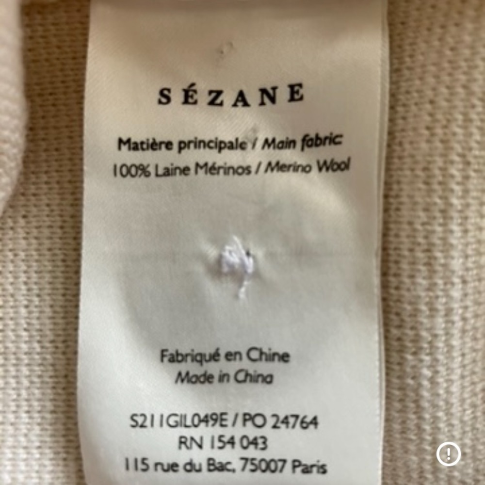 Sézane La Maille Betty Wool Cardigan in Ecru- Size Small - Picture 11 of 13